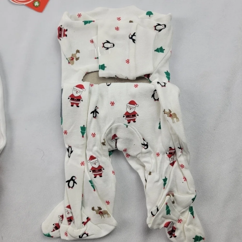 NWT set of 2 newborn sleep and play footed bodysuits‎ holiday nautical